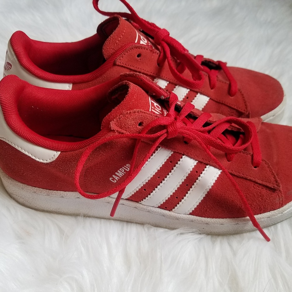 Red Campus Adidas Womens Shoes Size 7 Flats